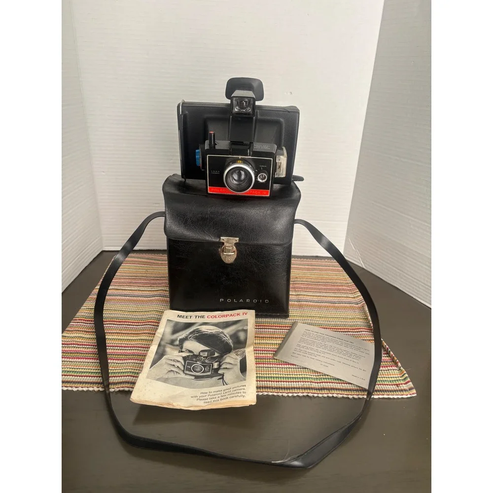 Vintage Polaroid Colorpack IV Land Camera with Case and Manual Instant Film